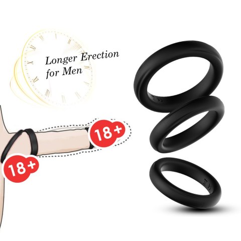 Zestaw 3 sex pierścienie erekcyjne na penisa jądra Boss Series Joy Zestaw 3 sex pierścienie erekcyjne na penisa jądra Boss Series Joy