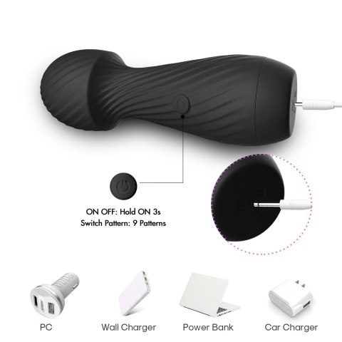 Masażer do łechtaczki ciała erotyczny 9 trybów 13 cm czarny Boss Series Joy Masażer do łechtaczki ciała erotyczny 9 trybów 13 cm czarny Boss Series Joy