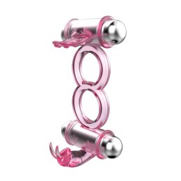 BAILE - BUNNY SNUGGLES COCK CLIT RING, 10 vibration functions BAILE