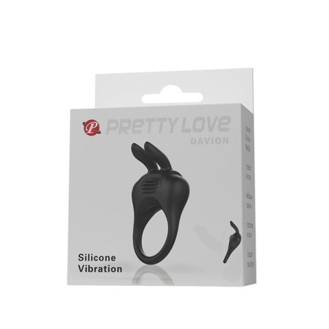 Pierścień na penisa królik - DAVION, Silicone Vibration Pretty Love