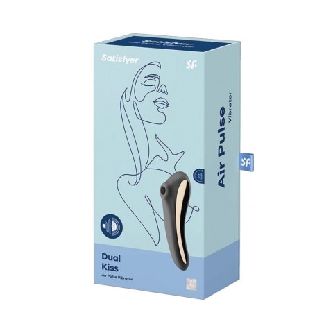 Wibrator stymulator powietrzny Satisfyer Dual Kiss czarny Satisfyer Wibrator stymulator powietrzny Satisfyer Dual Kiss czarny Satisfyer
