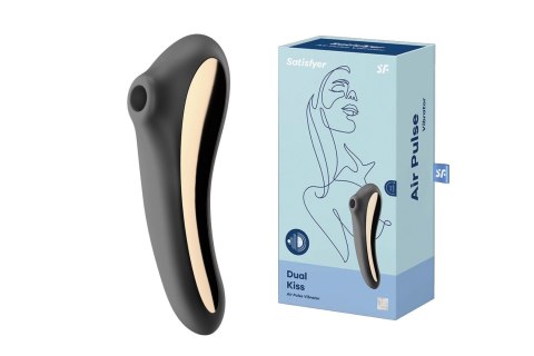 Wibrator stymulator powietrzny Satisfyer Dual Kiss czarny Satisfyer Wibrator stymulator powietrzny Satisfyer Dual Kiss czarny Satisfyer