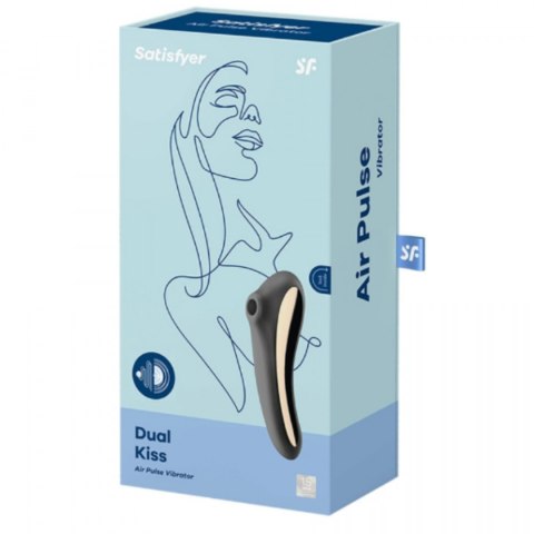 Wibrator stymulator powietrzny Satisfyer Dual Kiss czarny Satisfyer Wibrator stymulator powietrzny Satisfyer Dual Kiss czarny Satisfyer