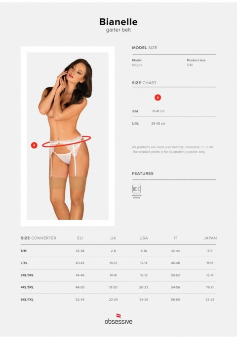 Bielizna-Bianelle pas do pończoch biały S/M Obsessive Bielizna-Bianelle pas do pończoch biały S/M Obsessive
