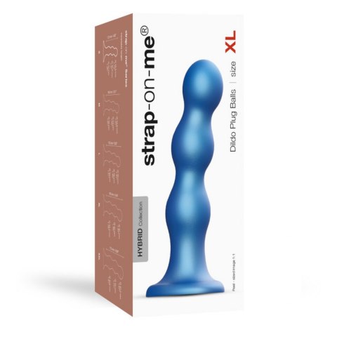 DILDO PLUG BALLS METALLIC BLUE - XL Strap-on-me