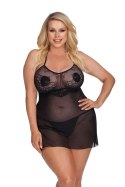 LIVA black chemise XXL+ (czarna halka) Anais