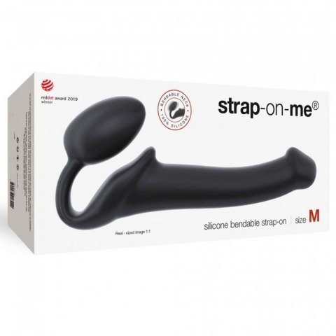 STRAP-ON SEMI-REALISTIC BENDABLE BLACK - M