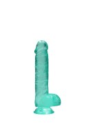 6"" / 15 cm Realistic Dildo With Balls - Turquoise RealRock