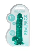 7"" / 19 cm Realistic Dildo With Balls - Turquoise RealRock