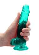 7"" / 19 cm Realistic Dildo With Balls - Turquoise RealRock