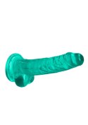 7"" / 19 cm Realistic Dildo With Balls - Turquoise RealRock