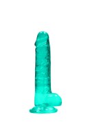 7"" / 19 cm Realistic Dildo With Balls - Turquoise RealRock