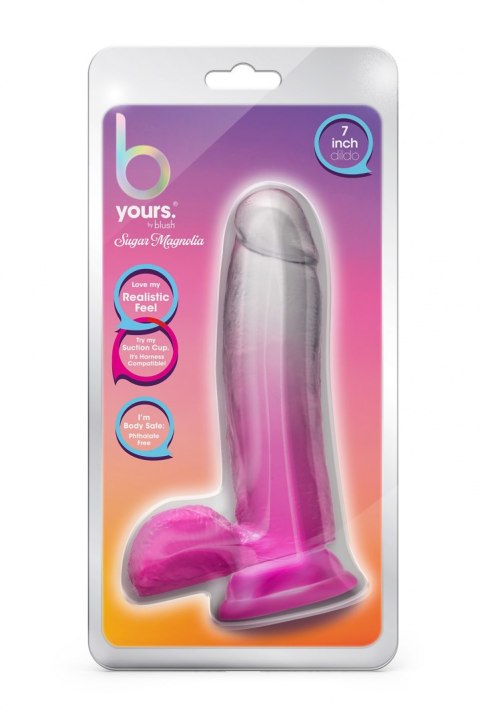 B YOURS SUGAR MAGNOLIA 7 INCH DILDO FUCHSIA Blush B YOURS SUGAR MAGNOLIA 7 INCH DILDO FUCHSIA Blush
