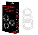 Beaded cockring 3 pack transparent in colour box Power Escorts