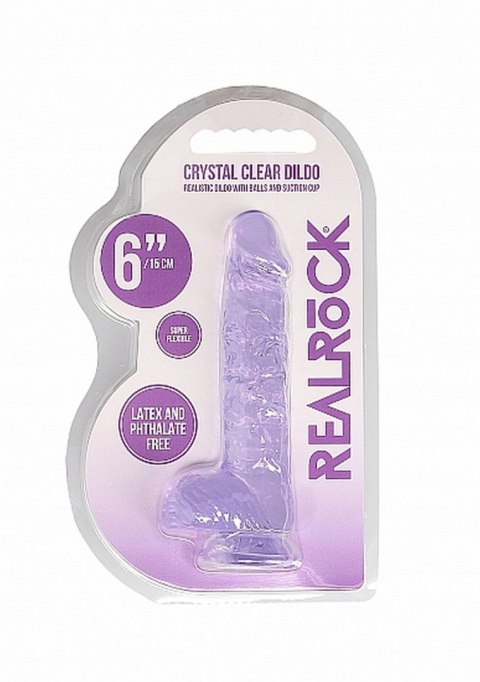 6" / 15 cm Realistic Dildo With Balls - Purple RealRock 6" / 15 cm Realistic Dildo With Balls - Purple RealRock
