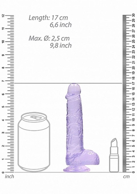 6" / 15 cm Realistic Dildo With Balls - Purple RealRock 6" / 15 cm Realistic Dildo With Balls - Purple RealRock