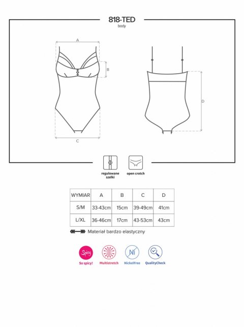 Body rozcięte w kroku erotyczne XXL Obsessive Body rozcięte w kroku erotyczne XXL Obsessive