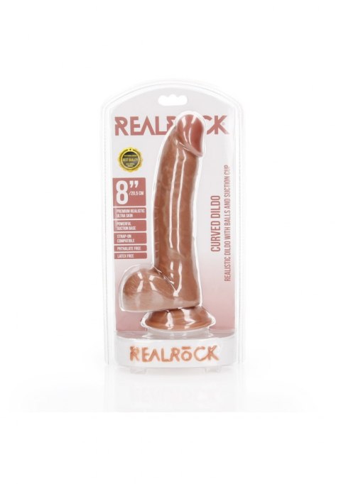 Curved Realistic Dildo Balls Suction Cup - 8""/ 20,5 cm RealRock