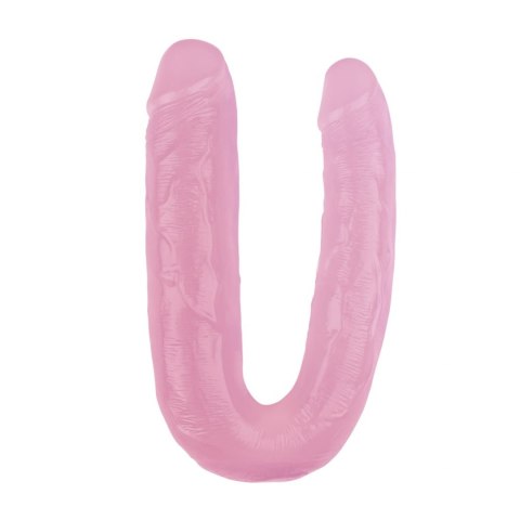 Wygięte różowe żylaste dildo sex lesbijski 22,5 cm HI-Rubber Wygięte różowe żylaste dildo sex lesbijski 22,5 cm HI-Rubber