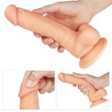 Giętki żyły penis gruby z przyssawką dildo 20 cm Lovetoy