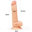 Giętki żyły penis gruby z przyssawką dildo 20 cm Lovetoy