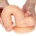 Giętki żyły penis gruby z przyssawką dildo 20 cm Lovetoy