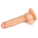 Giętki żyły penis gruby z przyssawką dildo 20 cm Lovetoy