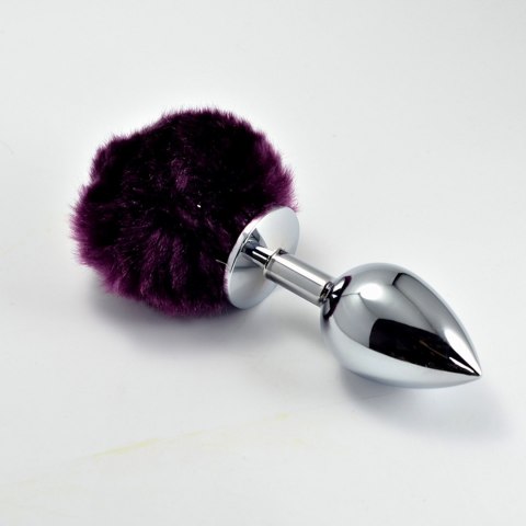 Korek analny z purpurowym puszkiem ze stali 8 cm Lovetoy Korek analny z purpurowym puszkiem ze stali 8 cm Lovetoy
