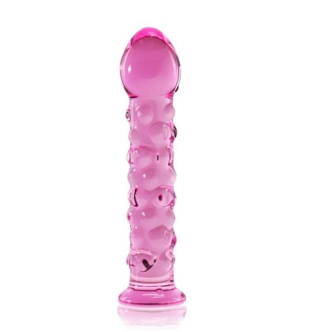 Szklane dildo z wypustkami w kolorze różowym 17cm Lovetoy