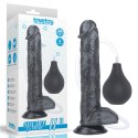 Czarne dildo żylaste przyssawka i wytrysk 28 cm Lovetoy