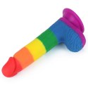 Dildo tęczowe giętkie silikonowe przyssawka 19,5cm Lovetoy