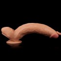 Śniady żylasty penis duże dildo z przyssawką 30 cm Lovetoy