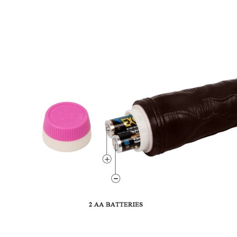 Realistyczny czarny penis wibrator naturalny 23cm BAILE Realistyczny czarny penis wibrator naturalny 23cm BAILE