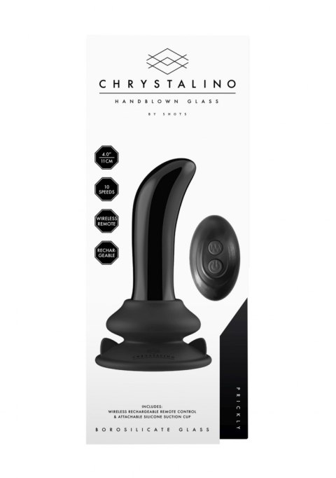 Dildo z odczepianą przyssawką szklane wibrujące Chrystalino Dildo z odczepianą przyssawką szklane wibrujące Chrystalino