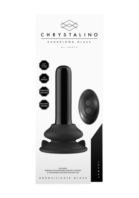Szklane dildo z przyssawką i pilotem 10 funkcji Chrystalino Szklane dildo z przyssawką i pilotem 10 funkcji Chrystalino