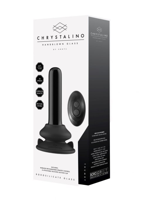 Szklane dildo z przyssawką i pilotem 10 funkcji Chrystalino Szklane dildo z przyssawką i pilotem 10 funkcji Chrystalino