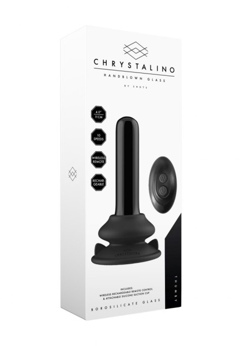 Szklane dildo z przyssawką i pilotem 10 funkcji Chrystalino Szklane dildo z przyssawką i pilotem 10 funkcji Chrystalino