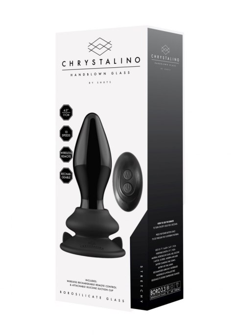 Szklane dildo z wibracjami z przyssawką na pilot Chrystalino Szklane dildo z wibracjami z przyssawką na pilot Chrystalino