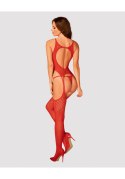 Koronkowe bodystocking erotyczny czerwone XL/XXL Obsessive