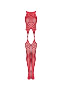 Koronkowe bodystocking erotyczny czerwone XL/XXL Obsessive