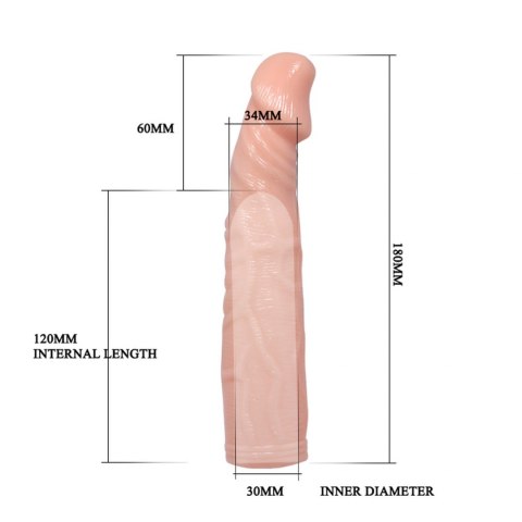 NAKŁADKA przedłużka penisa 18cm BAILE NAKŁADKA przedłużka penisa 18cm BAILE