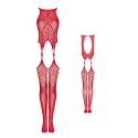 Koronkowe bodystocking erotyczny czerwone XL/XXL Obsessive