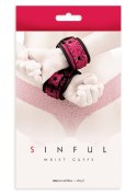 Kajdanki-SINFUL WRIST CUFFS PINK Sinful