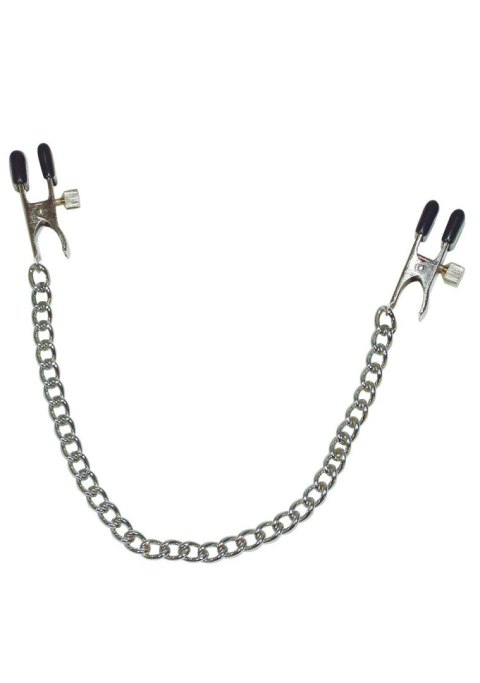Klipsy na sutki zaciski unisex BDSM z łańcuszkiem Fetish Collection Klipsy na sutki zaciski unisex BDSM z łańcuszkiem Fetish Collection