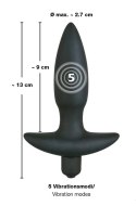 Korek analny wibrujący silikonwy 5 trybów 13cm sex Black Velvets