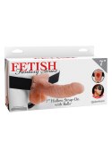 Proteza-HOLLOW STRAP-ON W BALLS 7"""" FLESH Fetish Fantasy