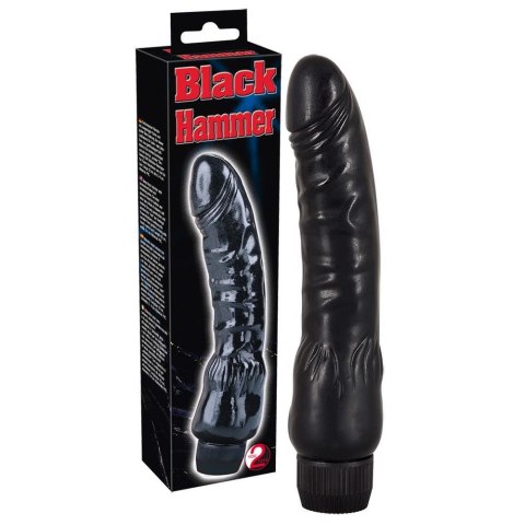 Wibrator realistyczny - czarny śliski penis 22 cm You2Toys Wibrator realistyczny - czarny śliski penis 22 cm You2Toys
