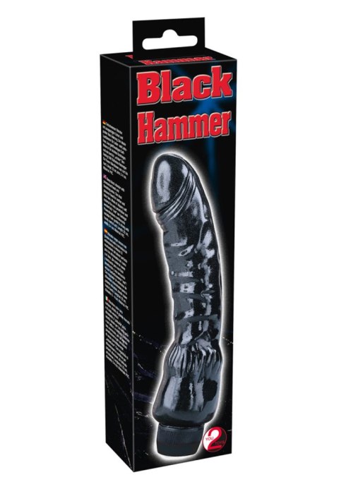 Wibrator realistyczny - czarny śliski penis 22 cm You2Toys Wibrator realistyczny - czarny śliski penis 22 cm You2Toys
