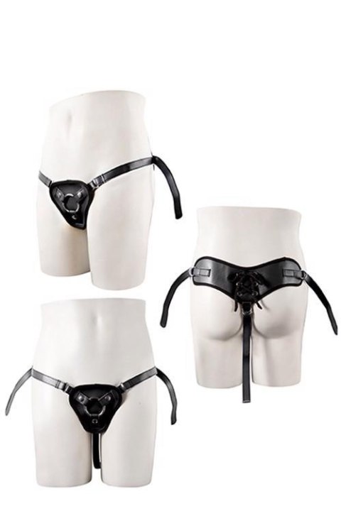 Proteza-STRAPON BLACK PU HARNESS WITH TWO RINGS NMC Proteza-STRAPON BLACK PU HARNESS WITH TWO RINGS NMC