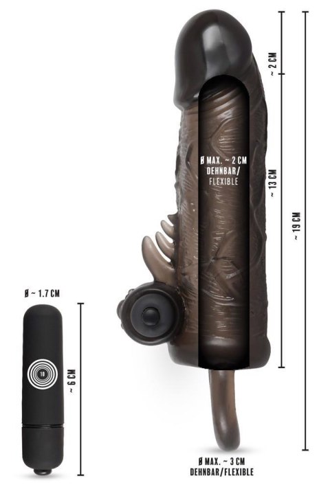 Przedłużka penisa nakładka wibracje 10trybów 19cm Rebel Przedłużka penisa nakładka wibracje 10trybów 19cm Rebel